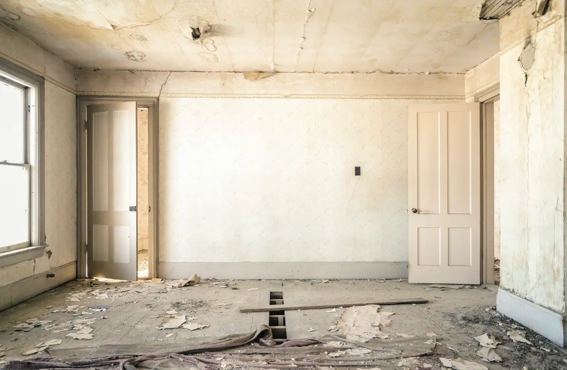 Waste disposal crew managing a cleanout project in Camp Swift